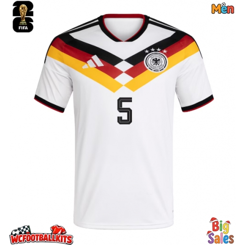 Germany Aleksandar Pavlovic #5 Replica Home Stadium Shirt World Cup 2026 Short Sleeve
